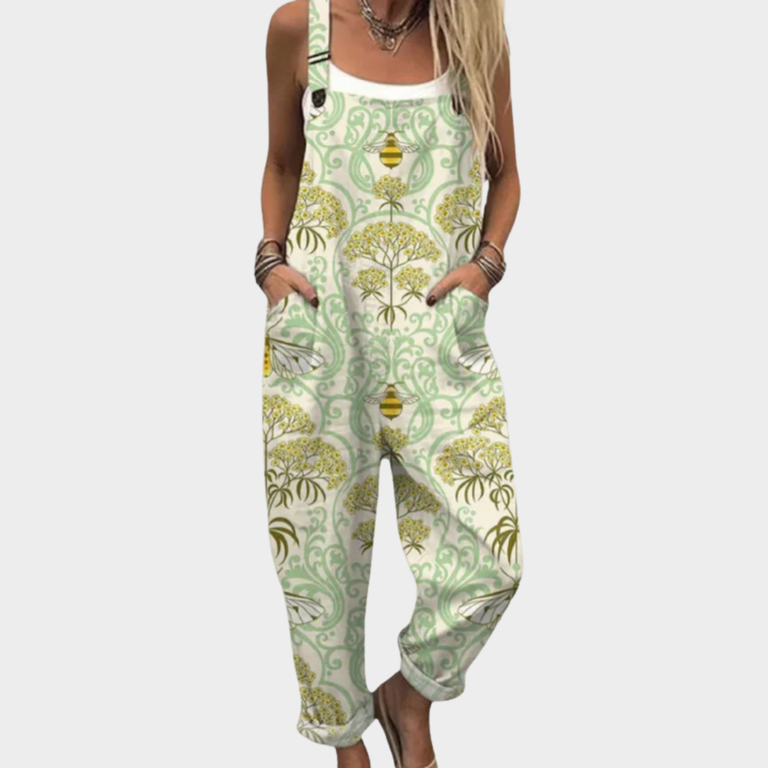 Comfortable patterned overalls — view 1