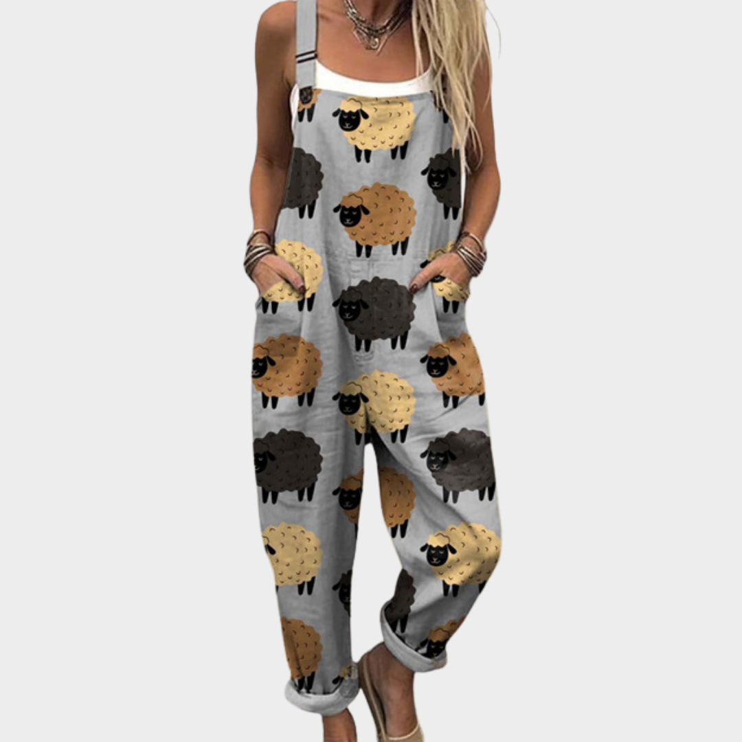 Comfortable patterned overalls — view 1