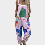 Comfortable patterned overalls — view 1