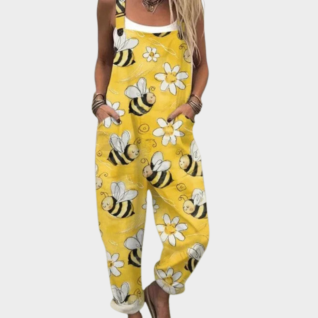 Comfortable patterned overalls — view 1