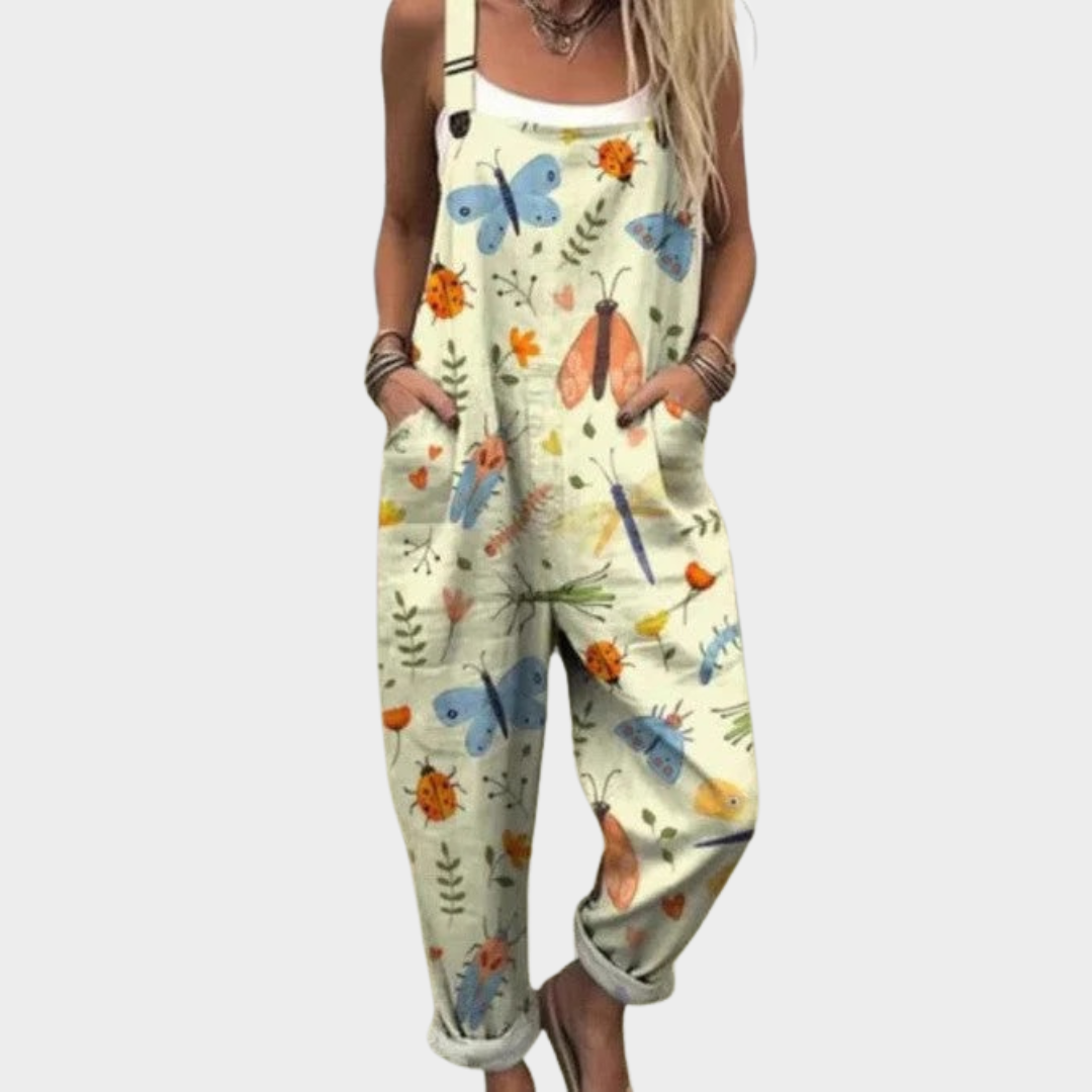 Comfortable patterned overalls — view 1