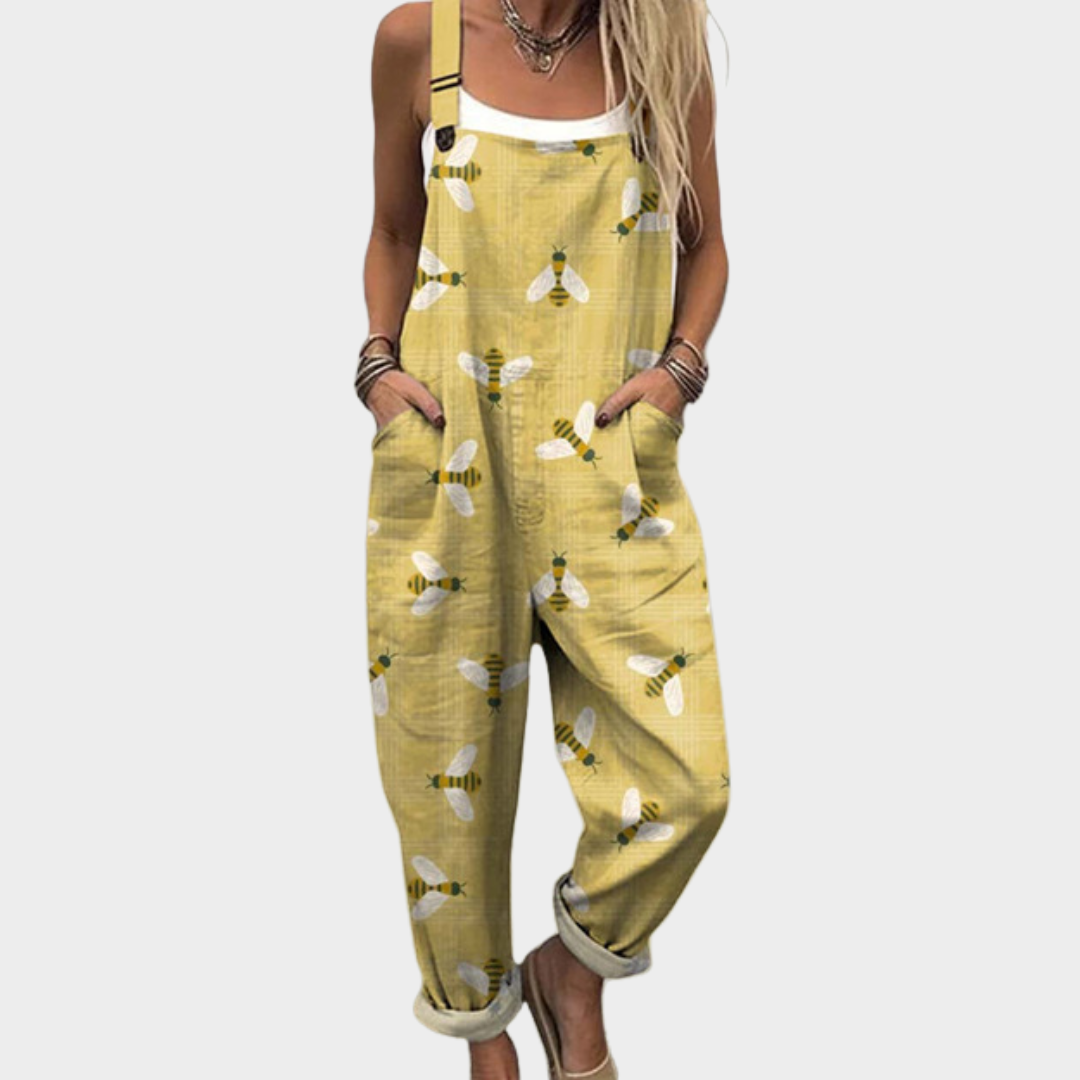 Comfortable patterned overalls — view 1