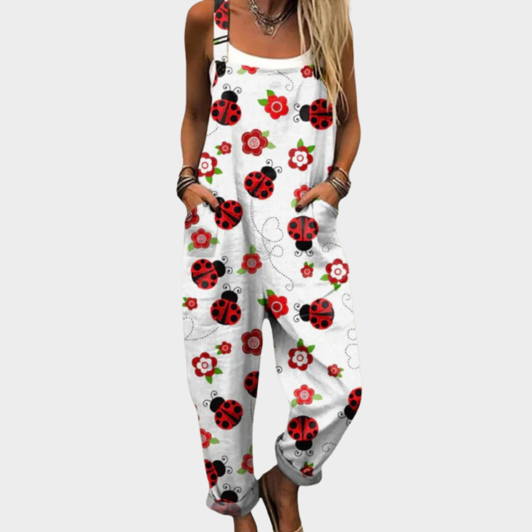 Comfortable patterned overalls — view 1