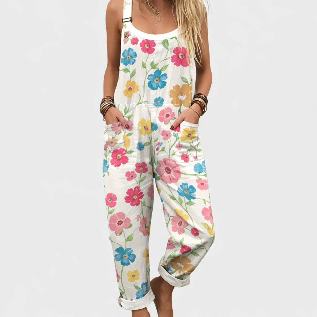 Comfortable patterned overalls — view 1