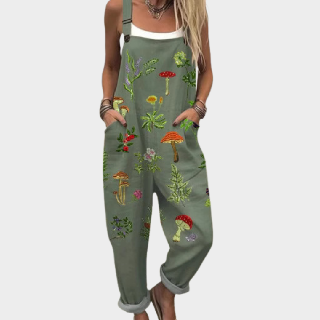 Comfortable patterned overalls — view 1