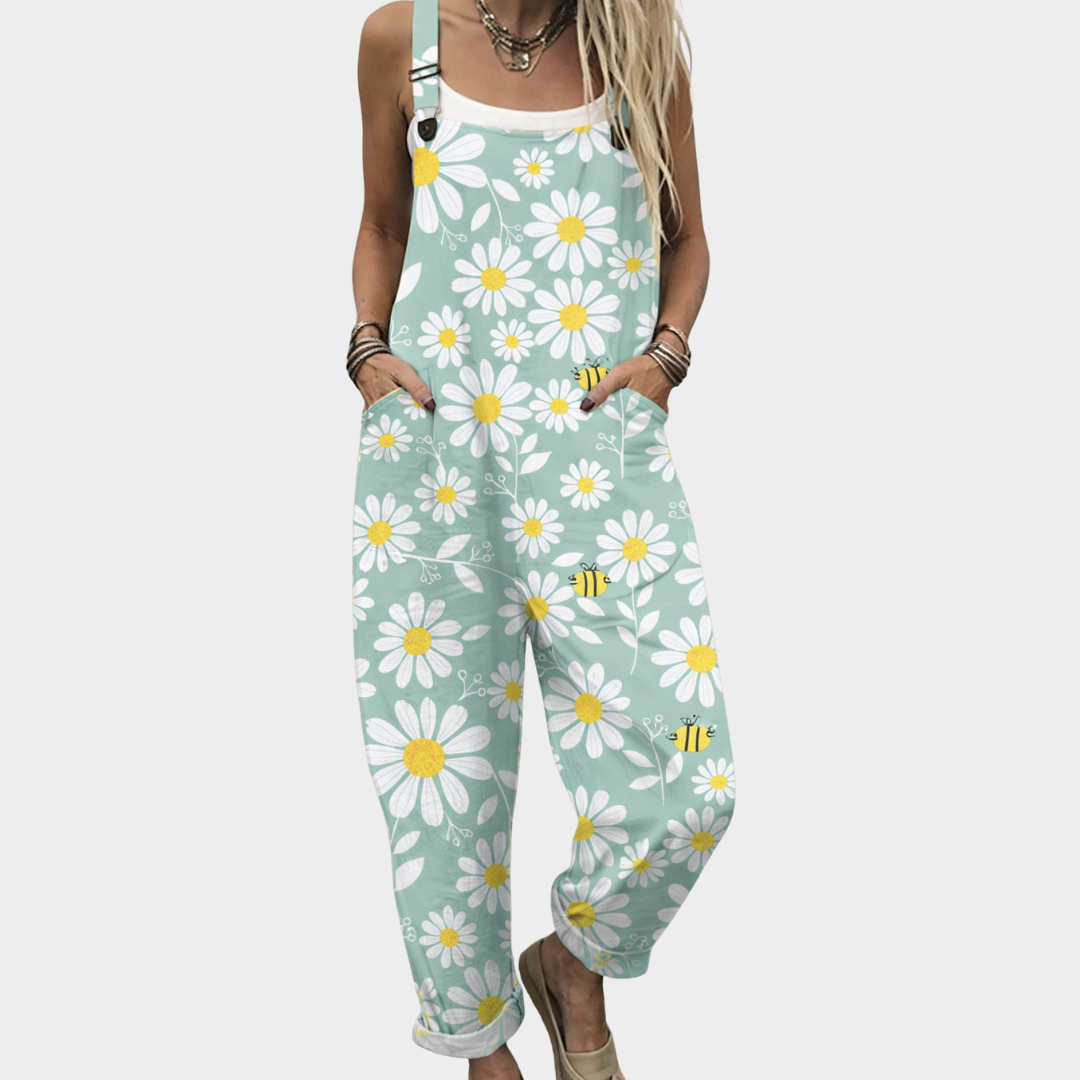 Comfortable patterned overalls — view 1