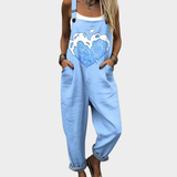 Comfortable patterned overalls — view 1