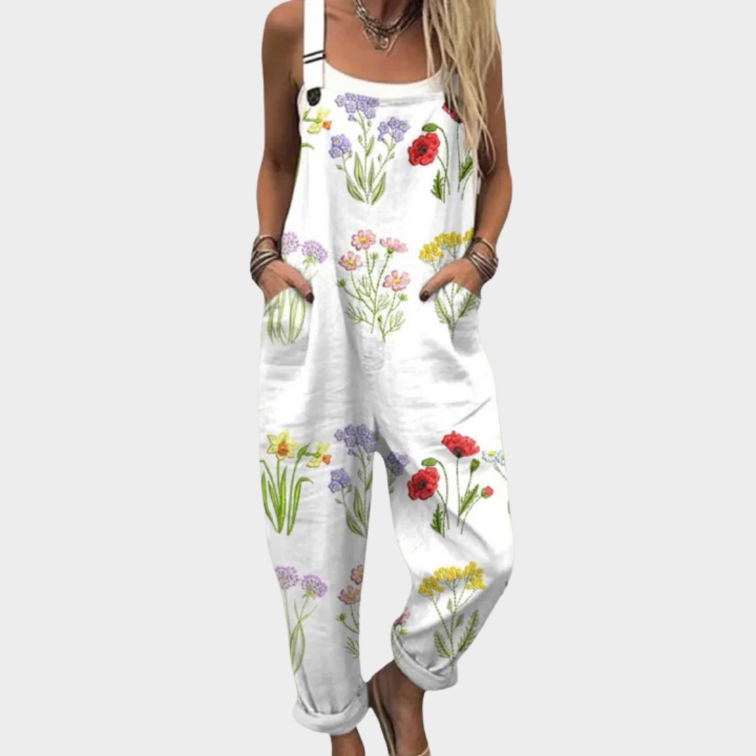 Comfortable patterned overalls — view 1