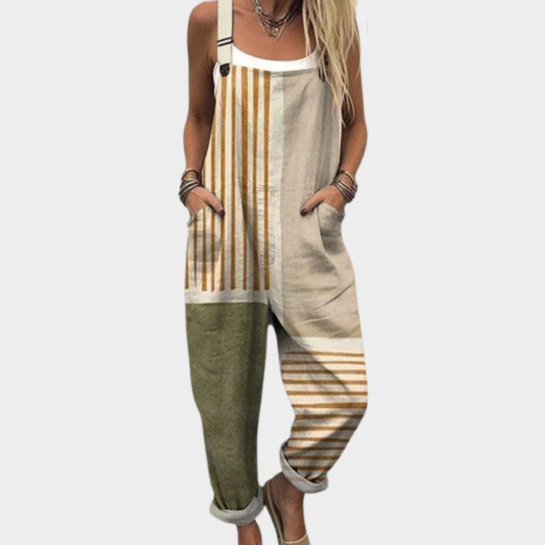 Comfortable patterned overalls — view 1