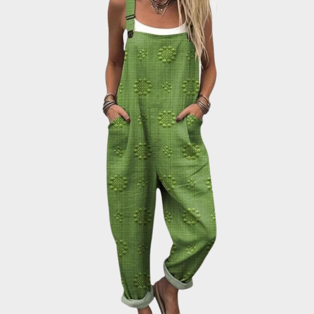 Comfortable patterned overalls — view 1