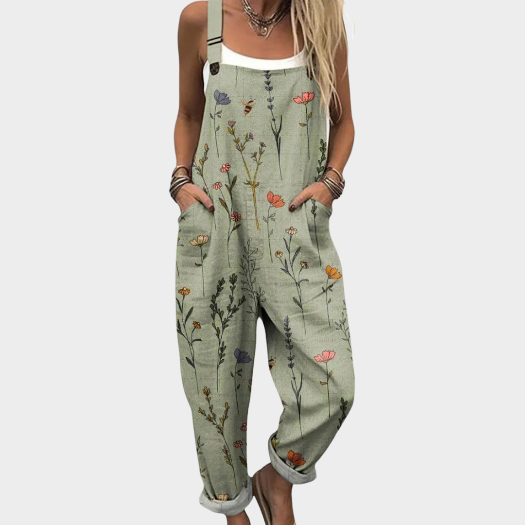 Comfortable patterned overalls — view 1