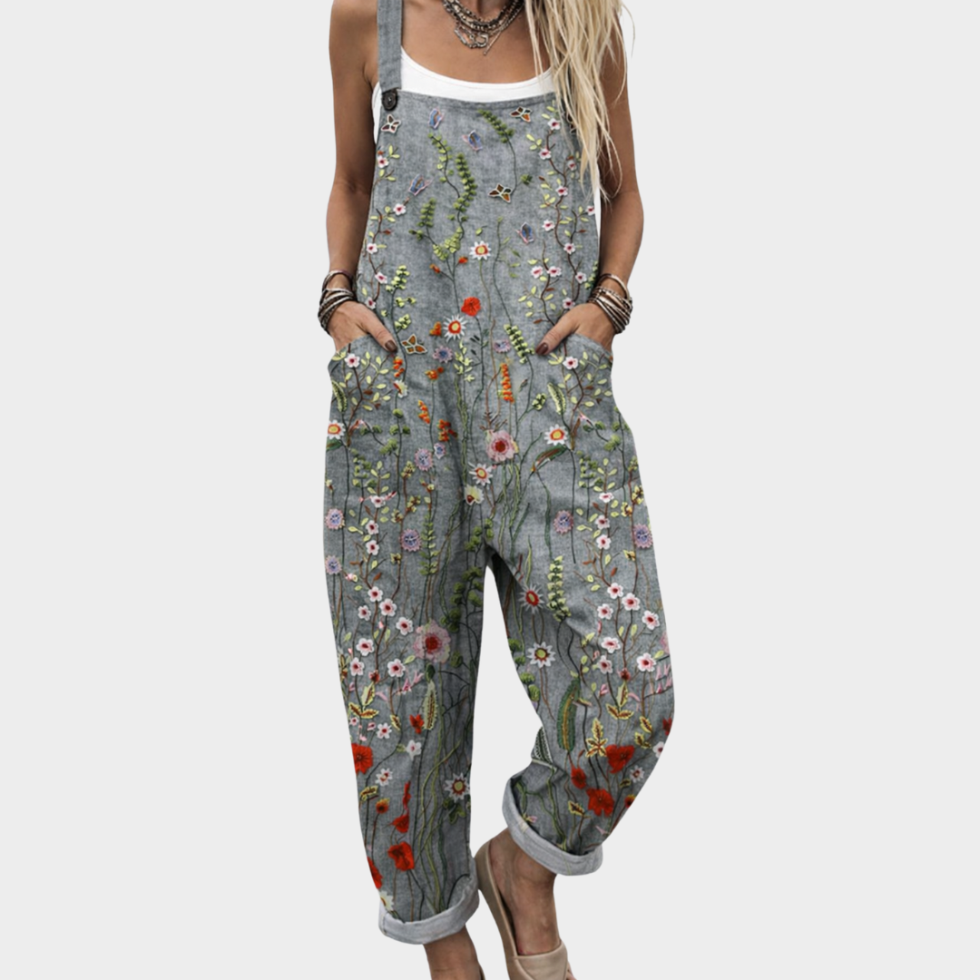 Comfortable patterned overalls — view 1