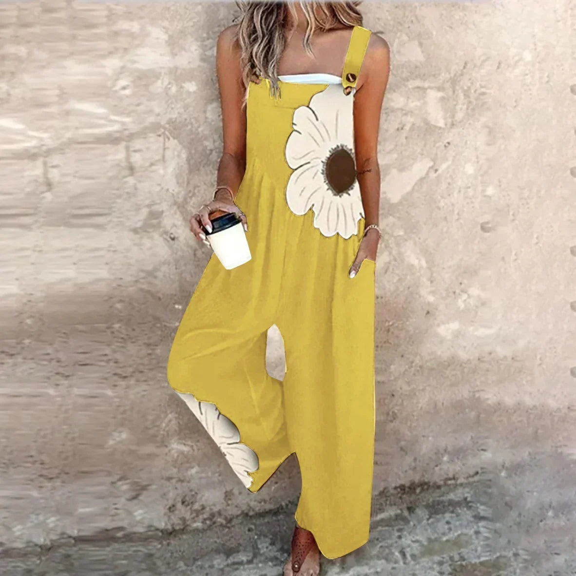 Comfortable patterned overalls — view 8