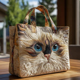 Melody - quilted bag, white cat's blue eyes — view 1