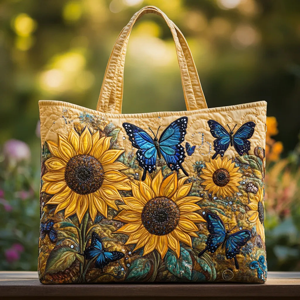 Melody - quilted bag, sunflowers and butterflies — view 1