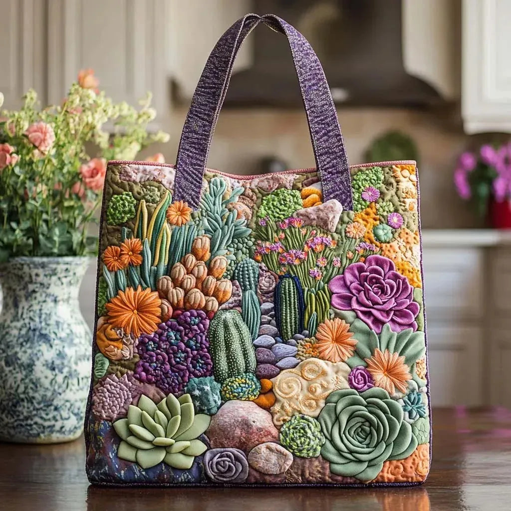 Melody - quilted bag, succulent garden — view 1