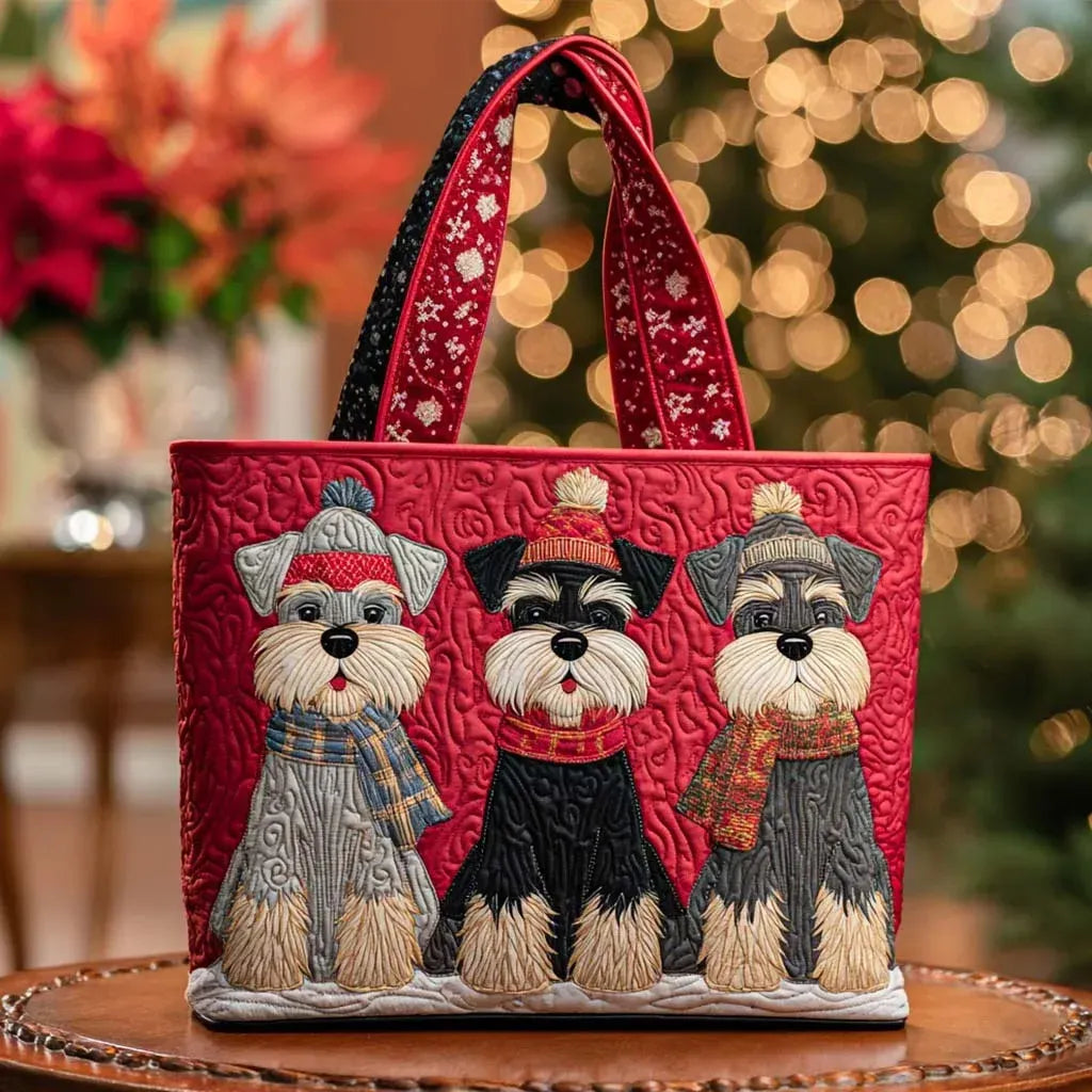 Melody - quilted bag, schnauzer trio — view 1