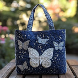 Melody - quilted bag, silver butterfly — view 1
