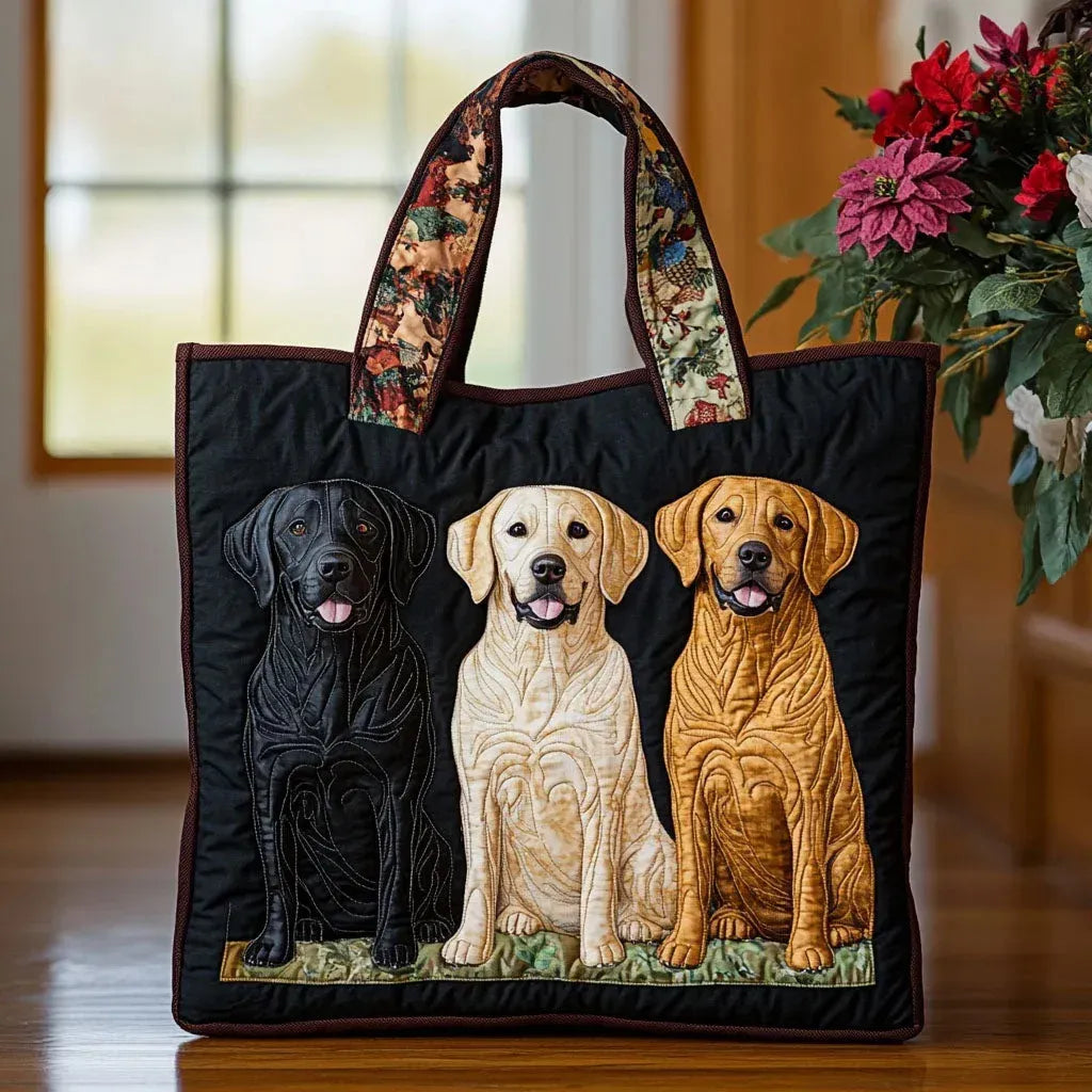 Melody - quilted bag, three Labradors — view 1