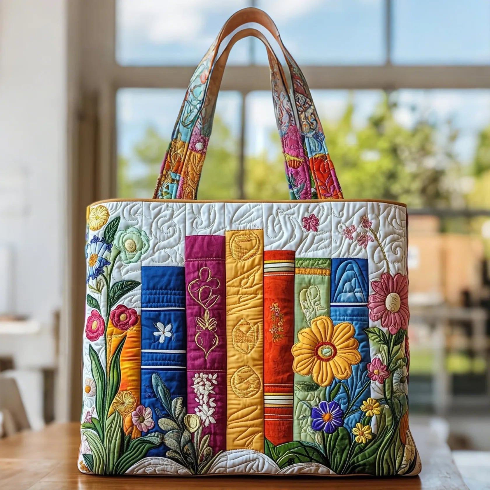 Melody - quilted bag, floral library — view 1