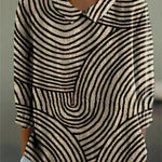 Kimberly - Monochrome Wave Blouse — view 2