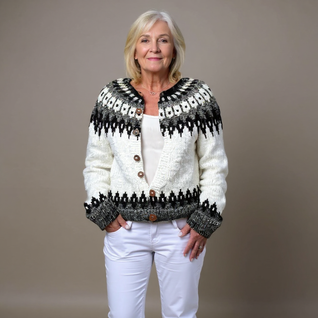 Kristen - Retro Icelandic Cardigan — view 1