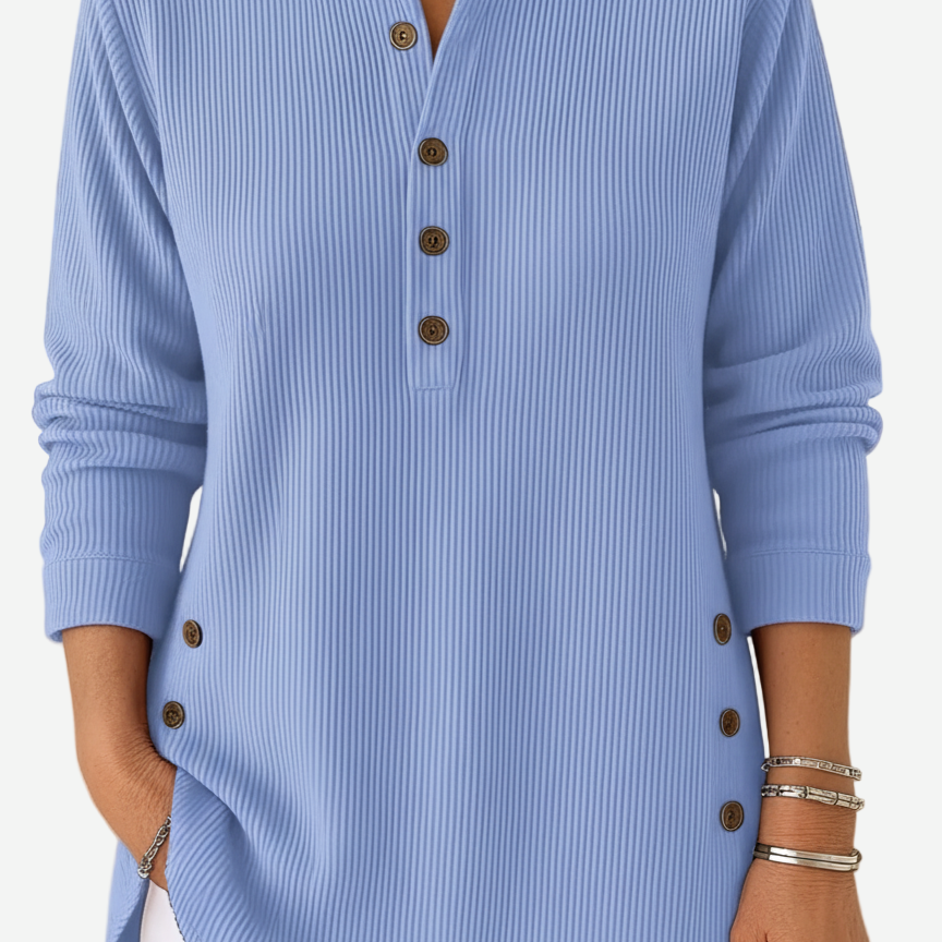 Kylie Long Sleeve Solid Colour Knit Jumper — view 2