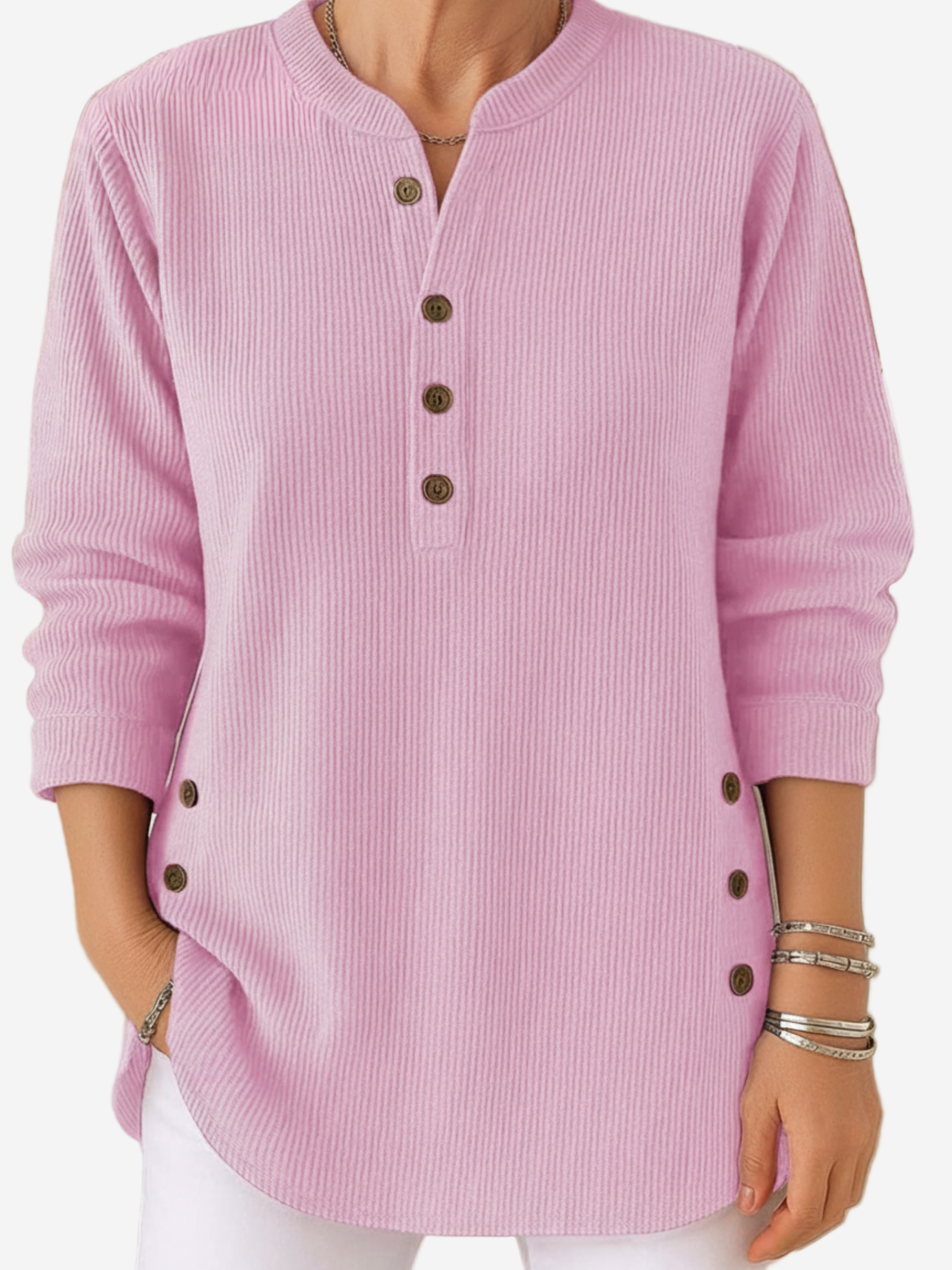 Kylie Long Sleeve Solid Colour Knit Jumper — view 3