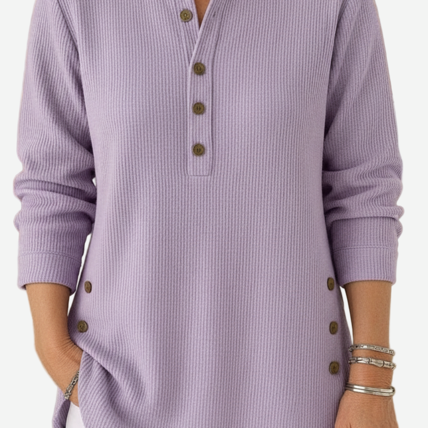 Kylie Long Sleeve Solid Colour Knit Jumper — view 5
