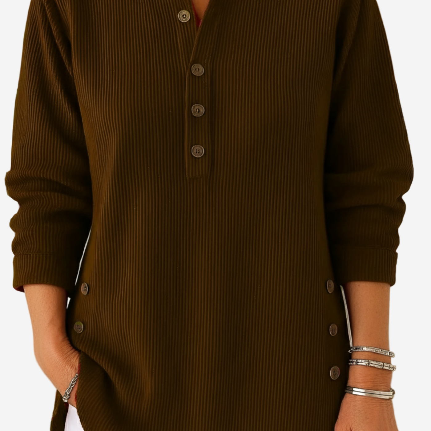Kylie Long Sleeve Solid Colour Knit Jumper — view 6
