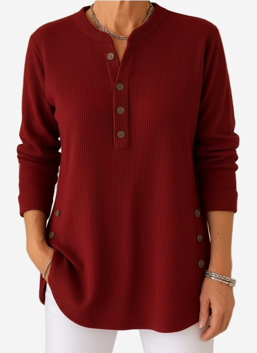Kylie Long Sleeve Solid Colour Knit Jumper — view 7