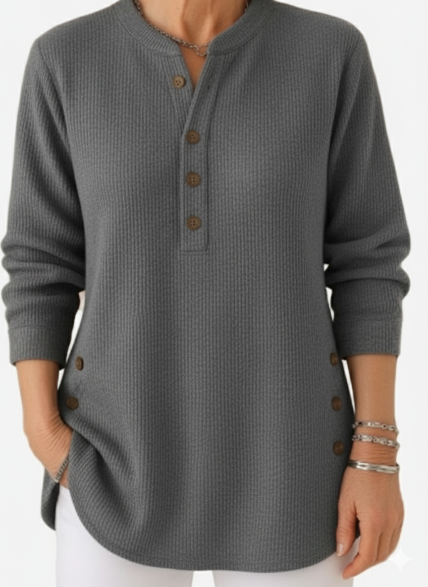 Kylie Long Sleeve Solid Colour Knit Jumper — view 8