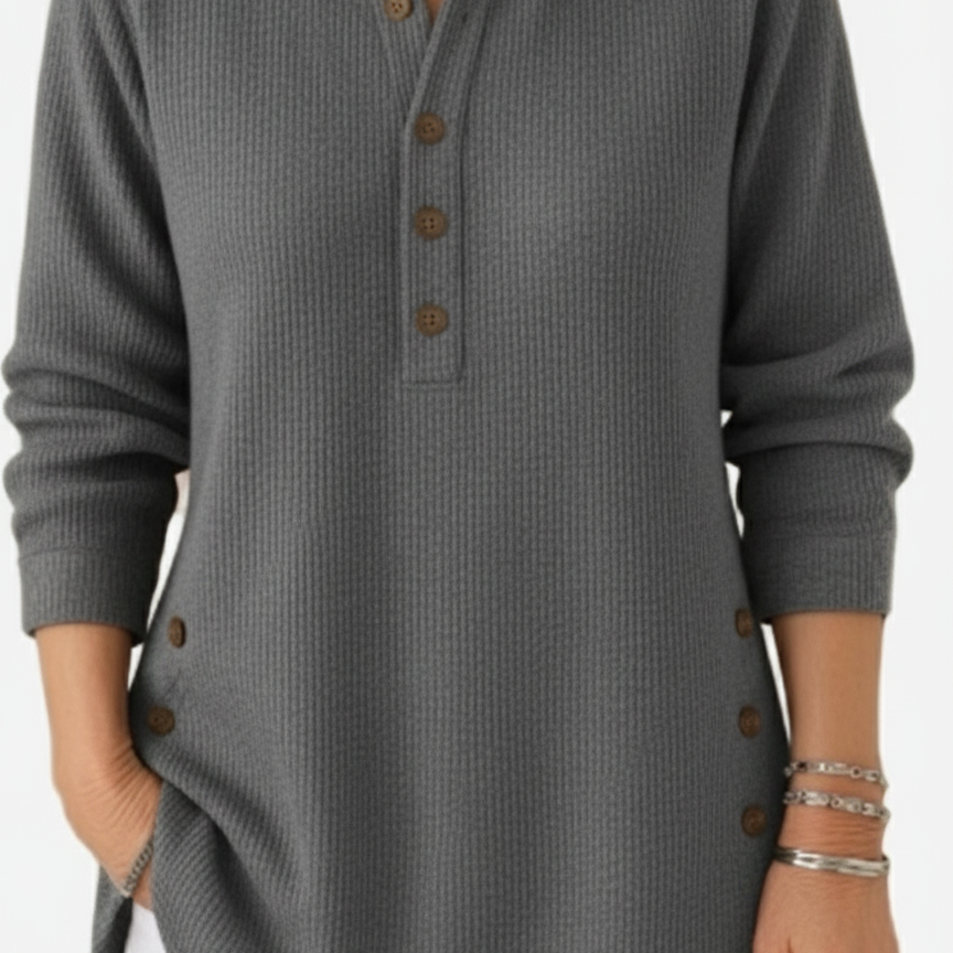 Kylie Long Sleeve Solid Colour Knit Jumper — view 8