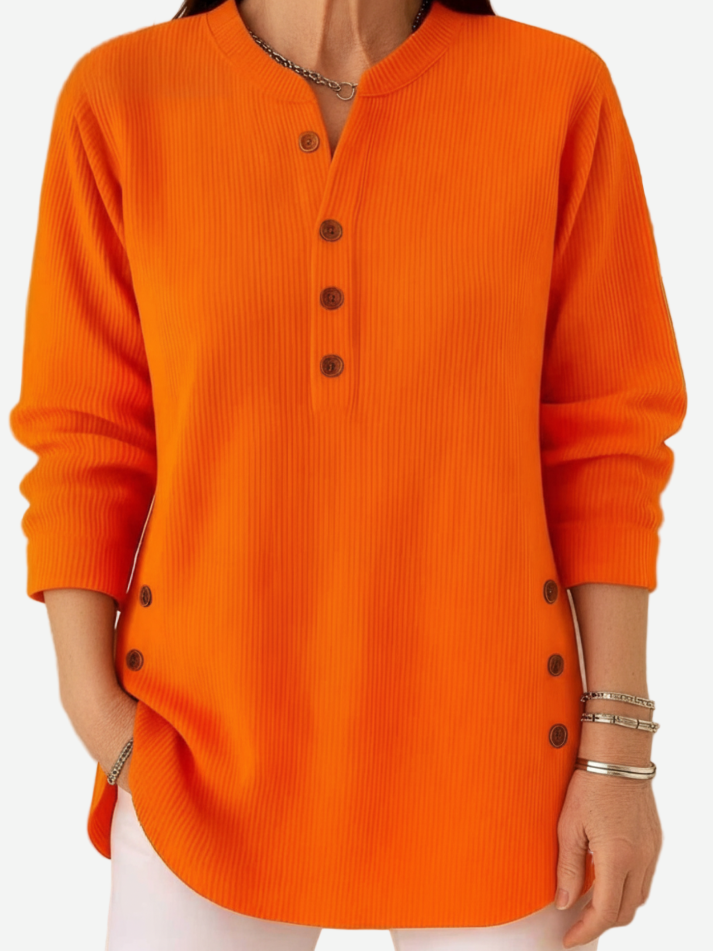 Kylie Long Sleeve Solid Colour Knit Jumper — view 10