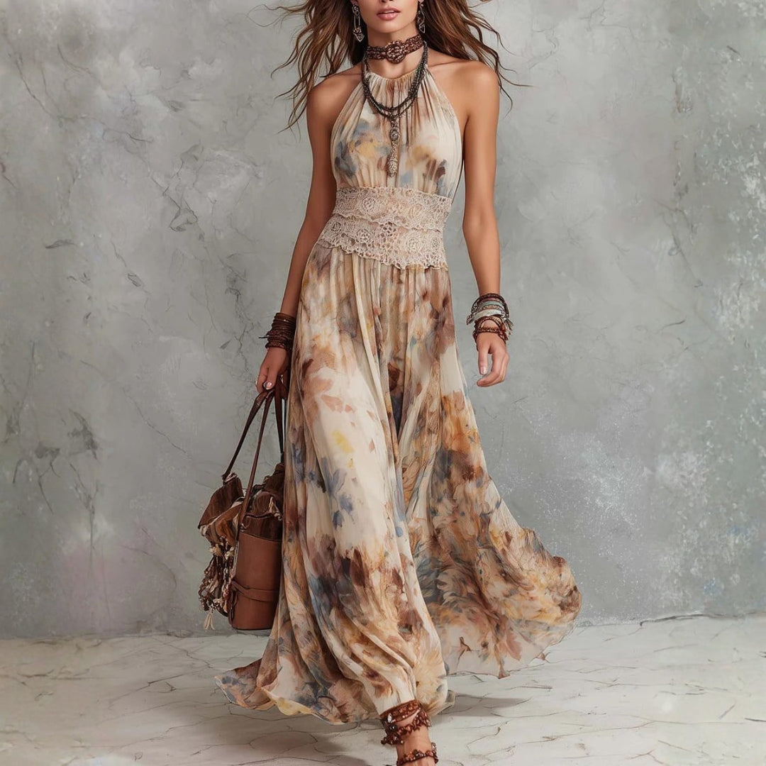 Lainey - stylish maxi dress with lace trim — view 1