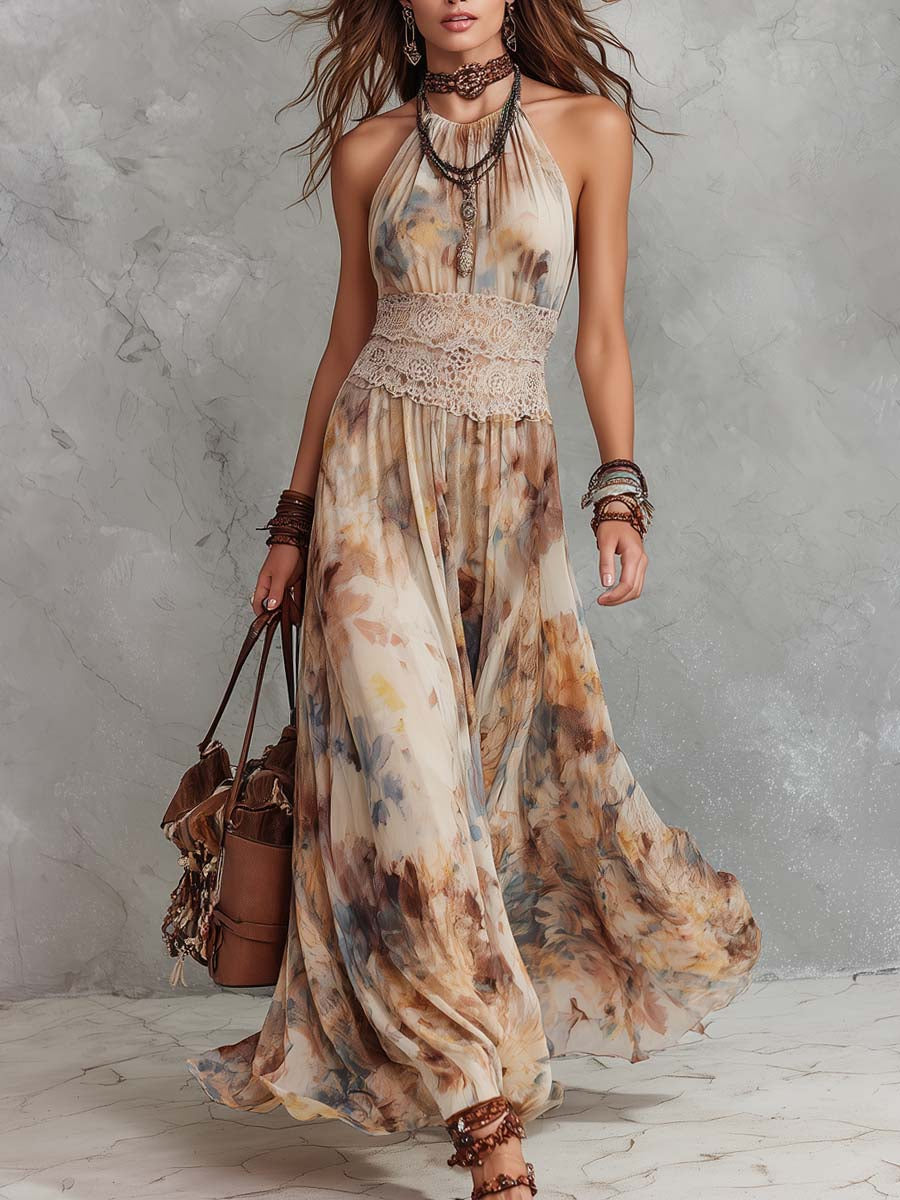Lainey - stylish maxi dress with lace trim — view 2