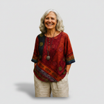 Laura - loose fit top with artistic pattern — view 1