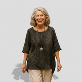 Laura - loose fit top with artistic pattern — view 3