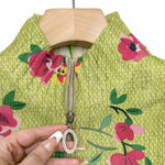 Lauren - Pink Floral Lime Zip Up Cardigan — view 3