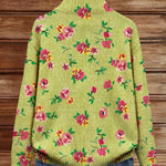 Lauren - Pink Floral Lime Zip Up Cardigan — view 4