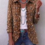 Layla - bohemian animal print ruffle jacket — view 1