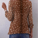Layla - bohemian animal print ruffle jacket — view 2