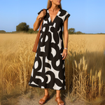 Layla - loose dress with V-neck — view 2