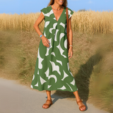 Layla - loose dress with V-neck — view 4