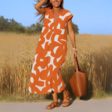 Layla - loose dress with V-neck — view 7