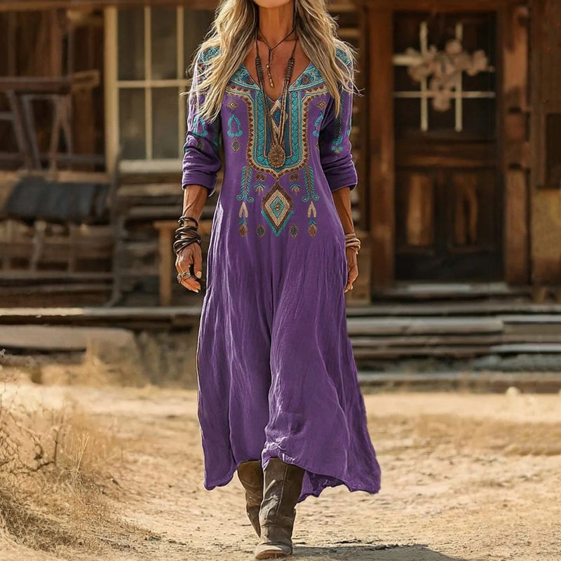 Layla - retro inspired casual long sleeve dress — view 1