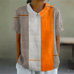 Leah - Striped Colour Block Blouse — view 1