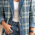 Leah - Denim jacket with retro art print — view 3