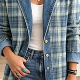 Leah - Denim jacket with retro art print — view 3