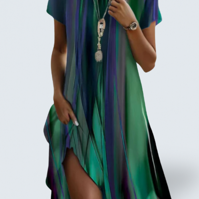 Leilani - loose boho dress with colour gradient — view 1